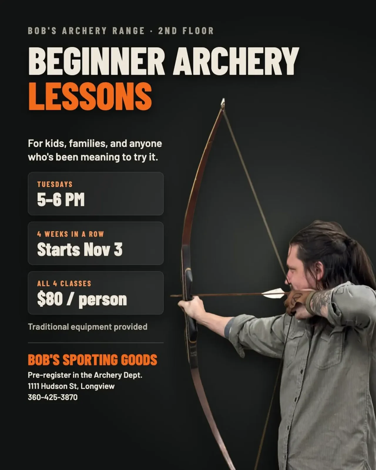 Beginner Archery Lessons at Bob's Sporting Goods