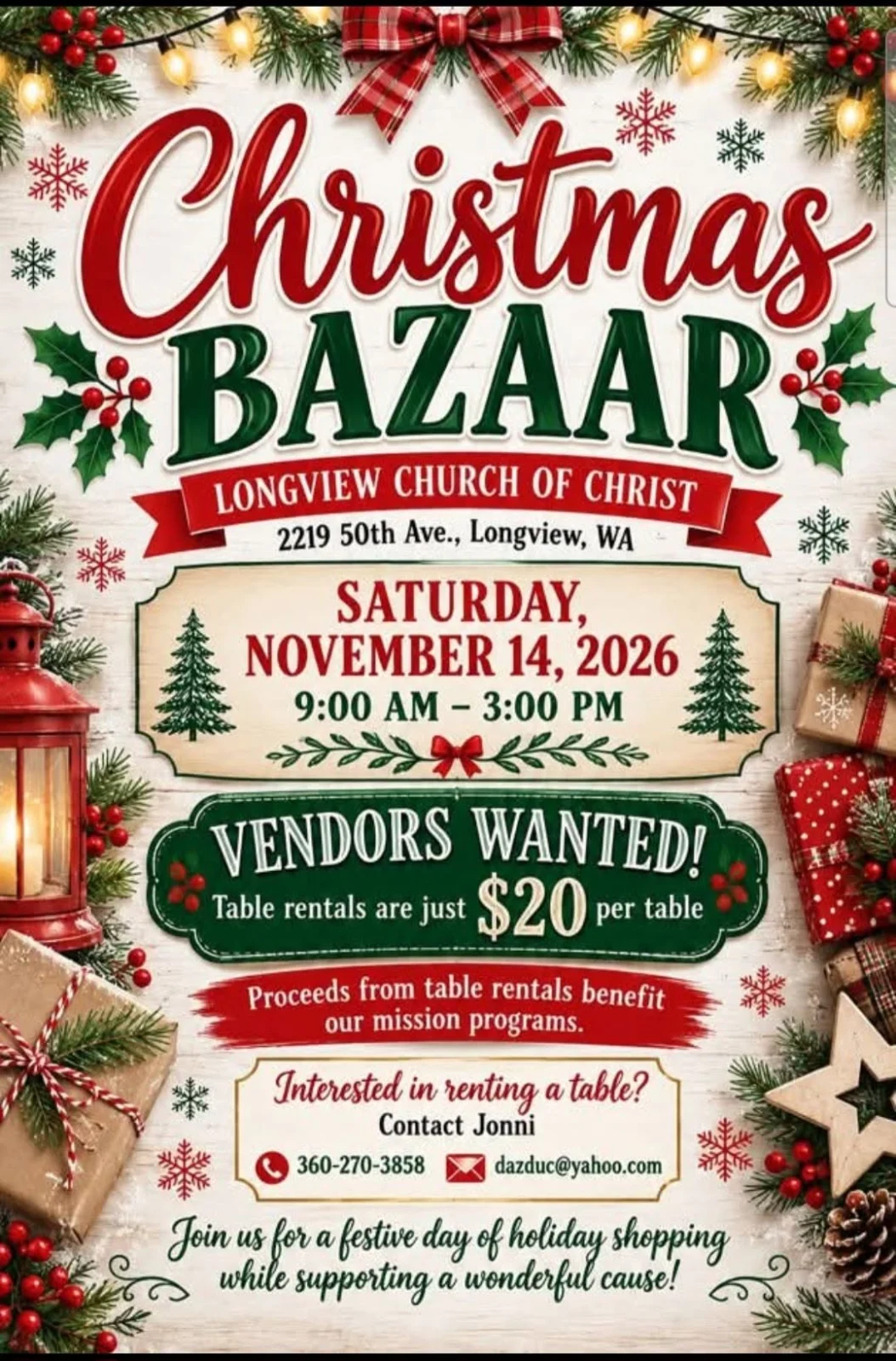 Christmas Bazaar at Longview Church of Christ