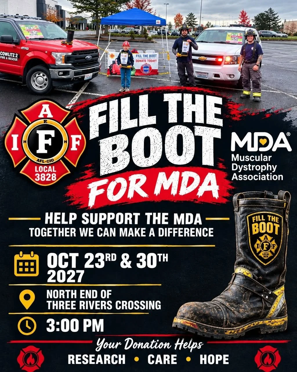Fill the Boot for MDA — Cowlitz 2 Firefighters