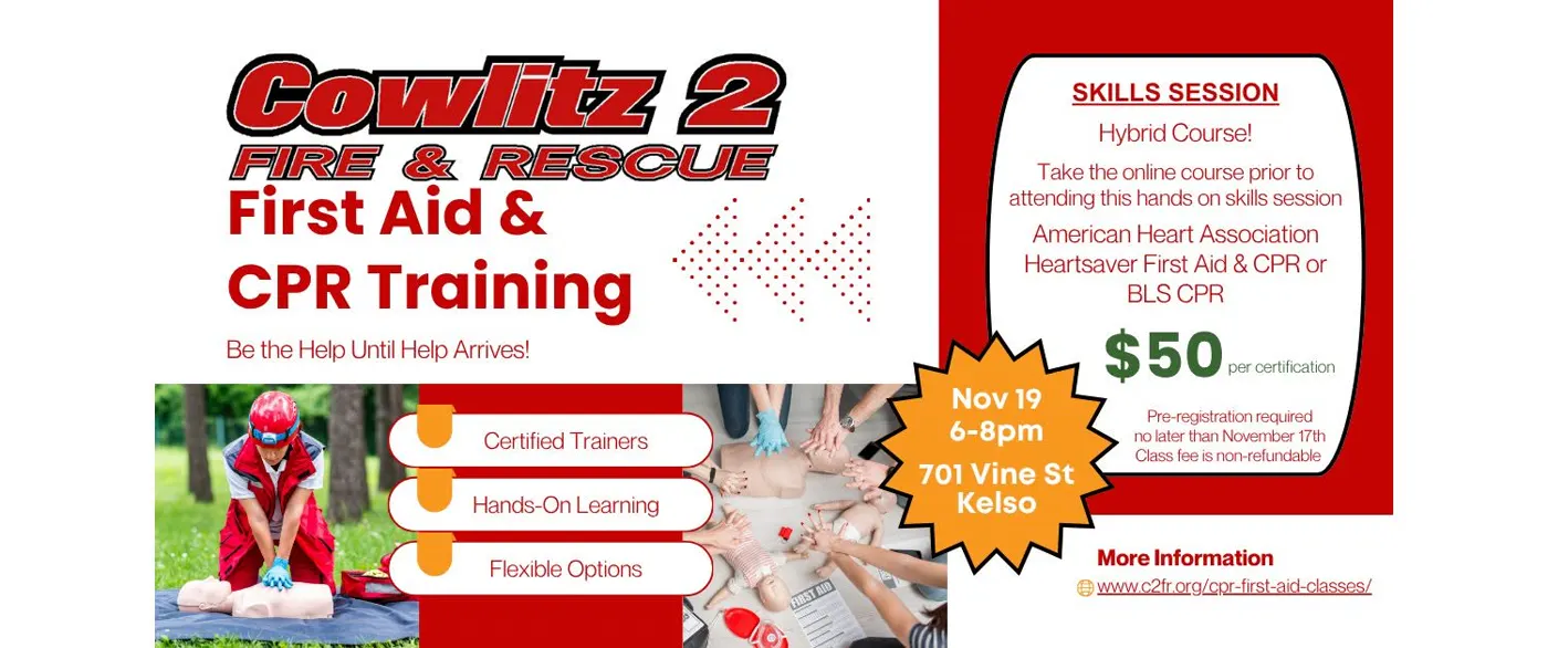 First Aid & CPR Training — Cowlitz 2 Fire & Rescue