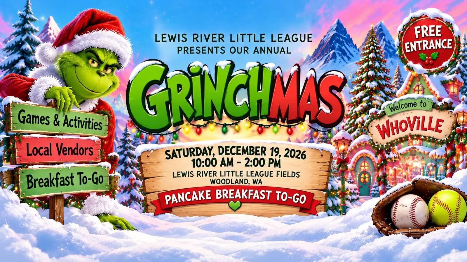 GRINCHmas at Lewis River Little League