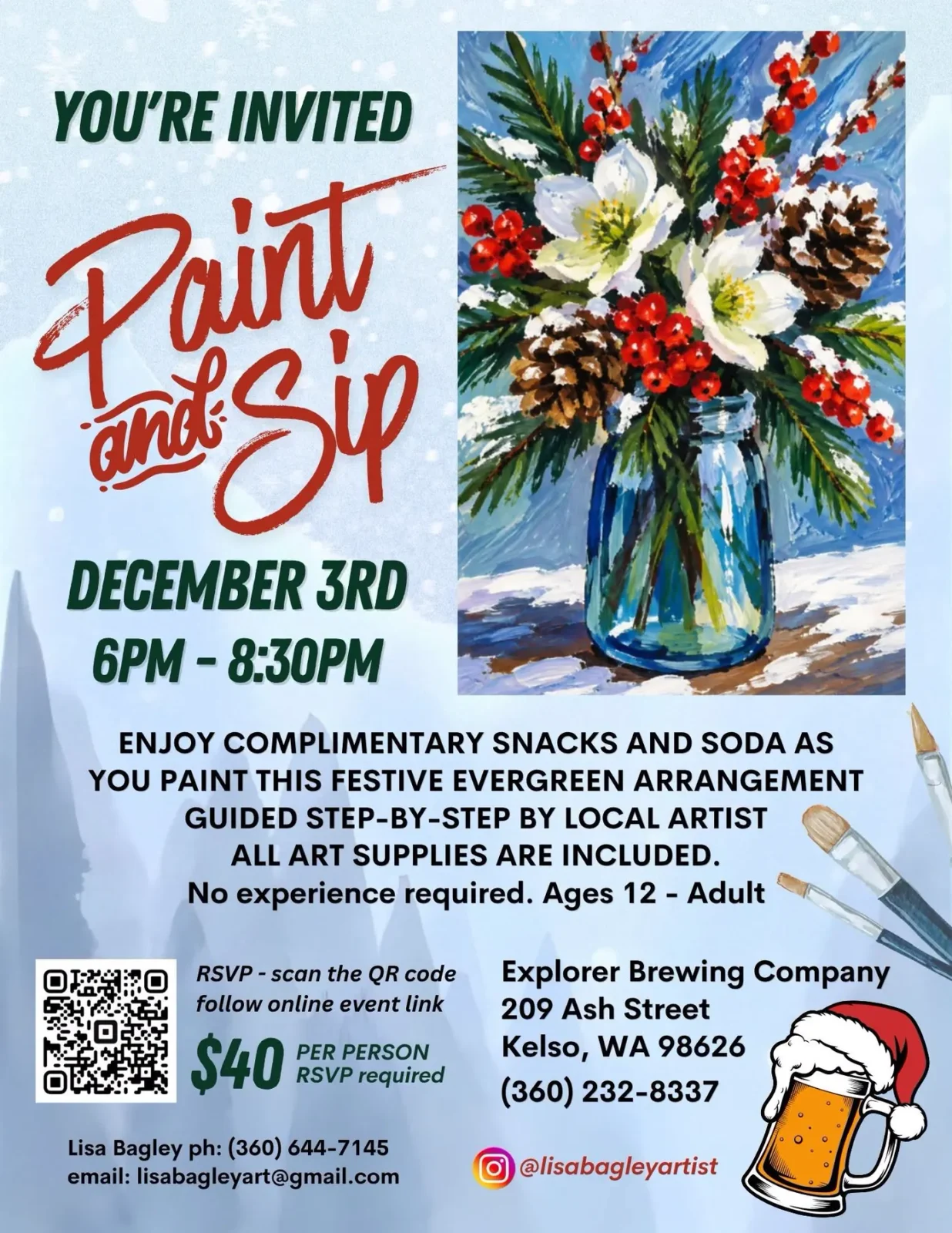 Holiday Paint & Sip at Explorer Brewing Company